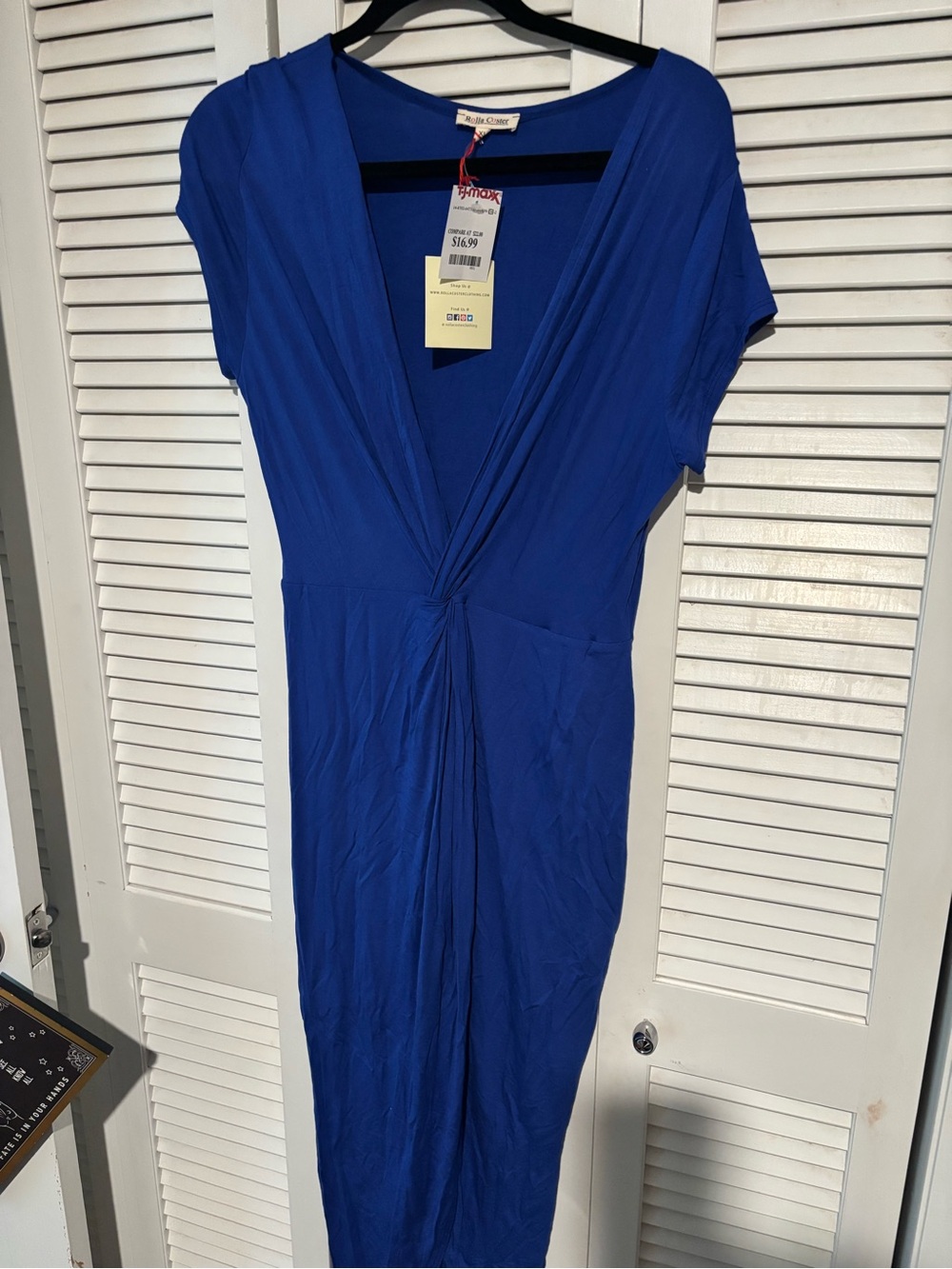 Rolla Coster Royal Blue Twist-Front Midi Dress